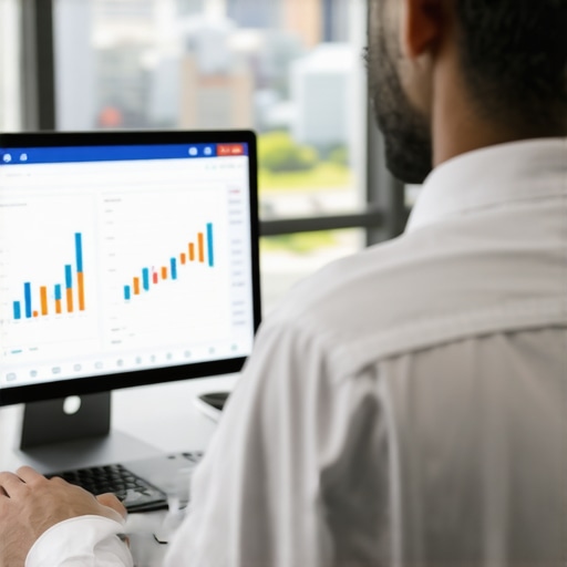 Advanced Local SEO Strategies for Stockton Marketing professional analyzing SEO data with Stockton cityscape in background.