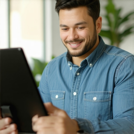 Optimizing Google My Business in Stockton Business owner working on Google My Business profile on laptop in Stockton