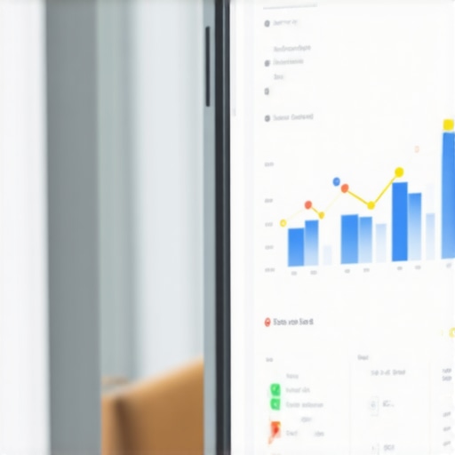 Business owner updating Google My Business profile on laptop in Stockton