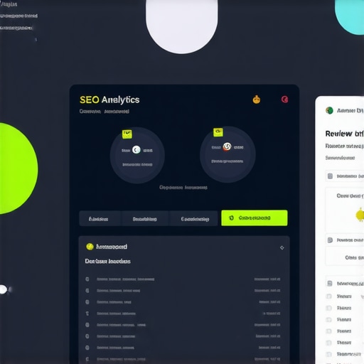 Computer screen displaying local SEO analytics, review management, and schema markup tools