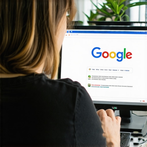 Business owner enhancing Google My Business listing on a laptop in Stockton.