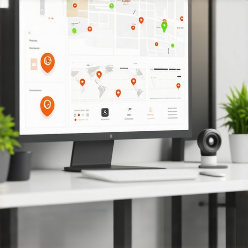 A workspace showing SEO analytics charts, keywords, and Google Maps interface