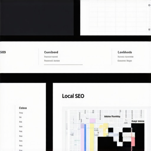 A workspace with screens showing SEO dashboards and analytics for local Google Maps rankings.