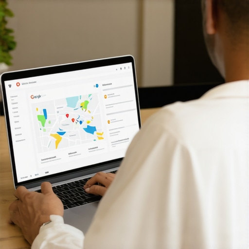 Stockton business owner editing Google My Business profile for better local search visibility.