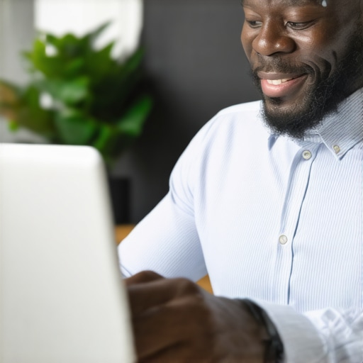 Stockton business owner editing Google My Business listing on laptop