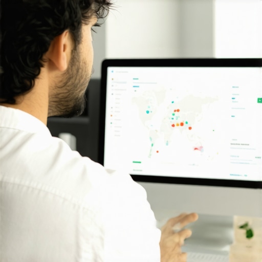 Analyzing Local SEO Data in Stockton Business owner reviewing Stockton local SEO analytics on a laptop for better map rankings.
